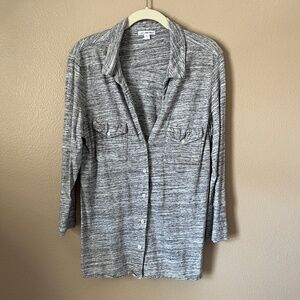 JAMES PERSE GRAY BLACK BUTTON DOWN SHIRT